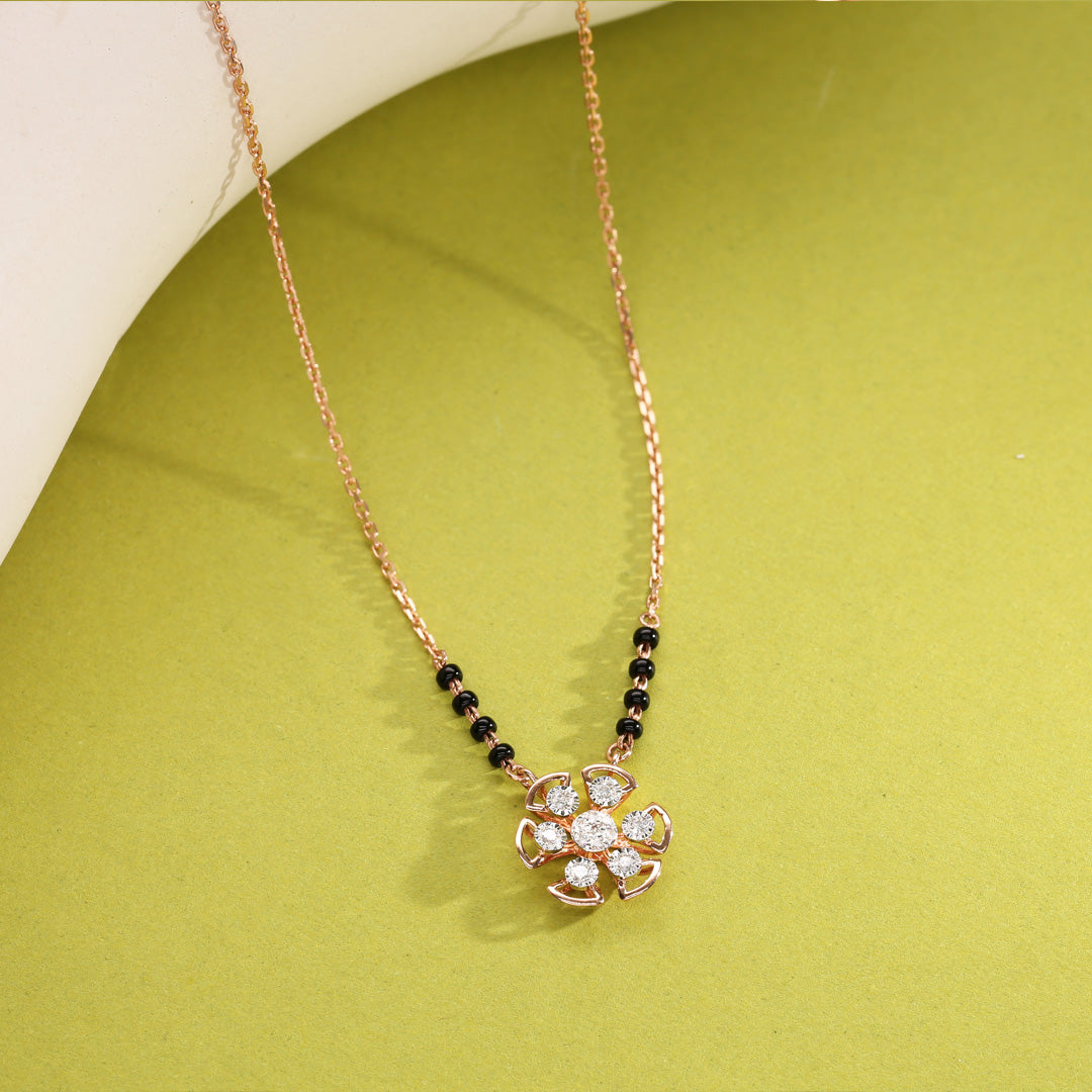 Infinite Bloom Diamond & Gold Tanmaniya Mangalsutra for Women
