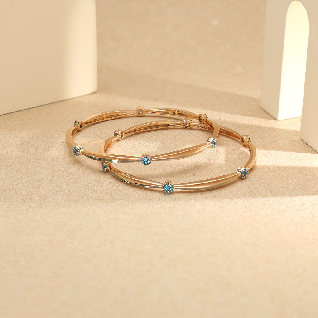 Coastal Glow Gold Bangles for Women