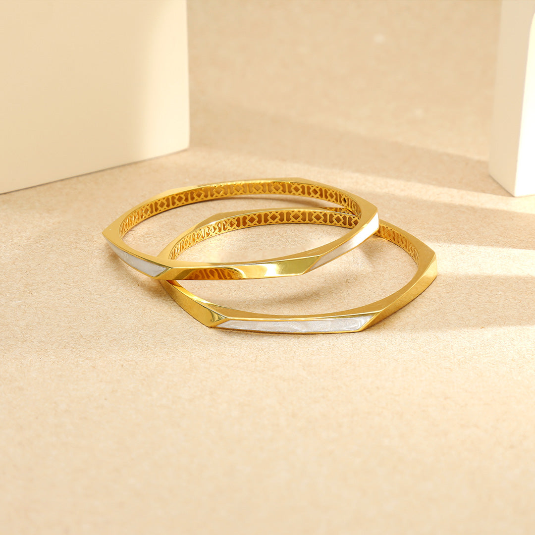 Gleam Line Gold Bangles for Women
