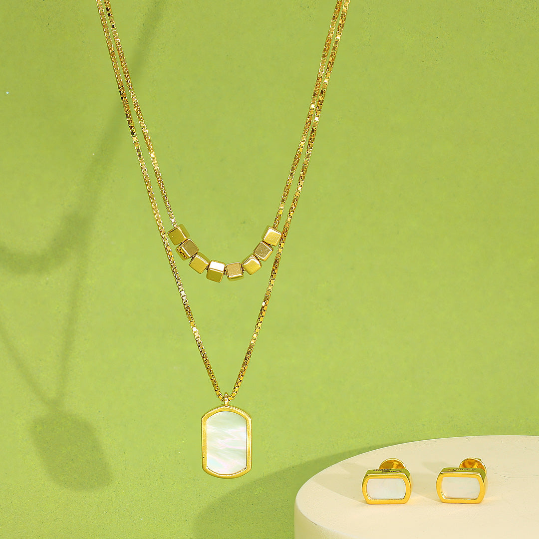 Double Layer Gold Multi-Layered Necklace for Women