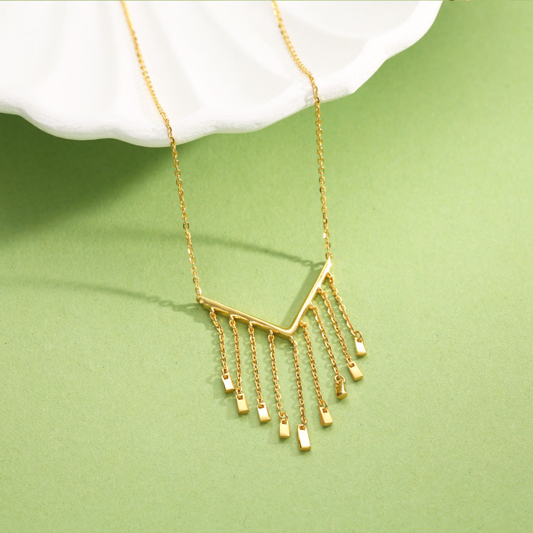 Sunbeam Drop Gold Modern Necklace for Women