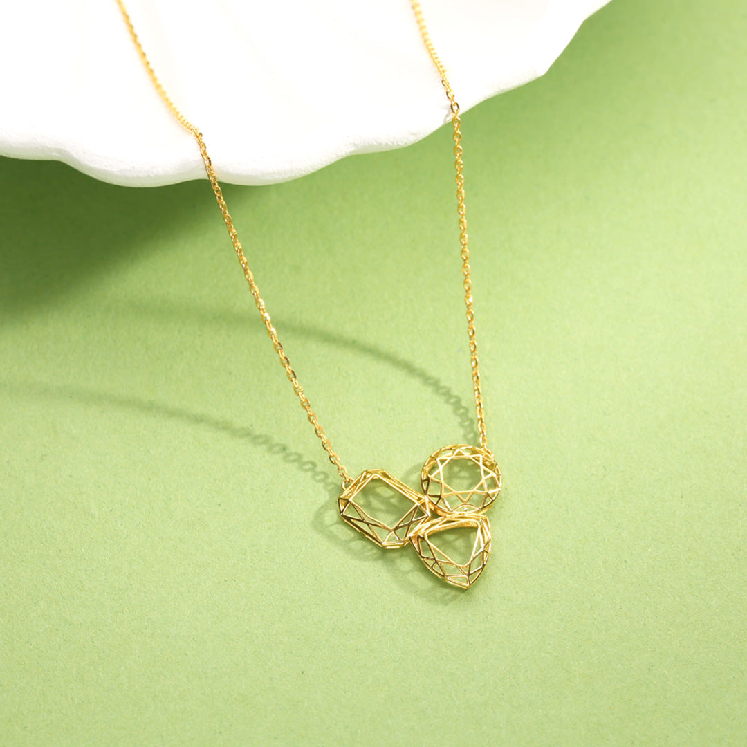 Layered Loops Gold Modern Necklace for Women