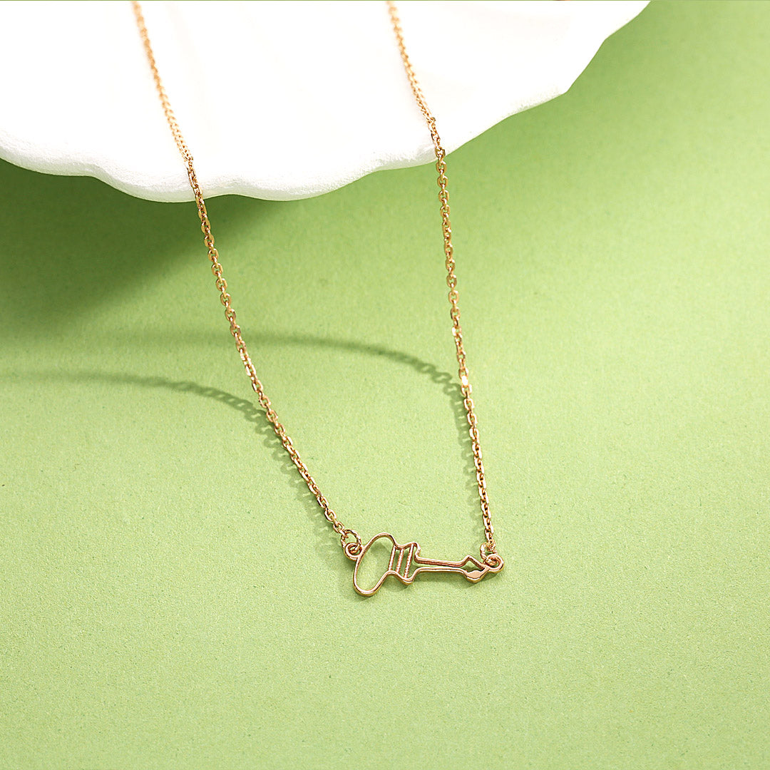 Open Heart Gold Modern Necklace for Women