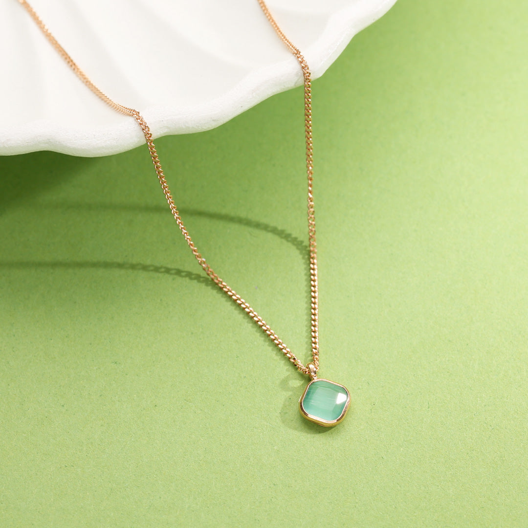 Mint Glow Gold Modern Necklace for Women