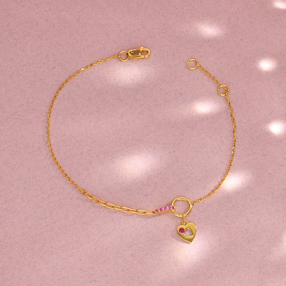 Love Pulse Gold Flexible Bracelet for Women