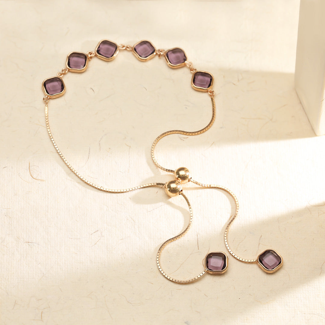 Violet Glow Gold Flexible Bracelet for Women