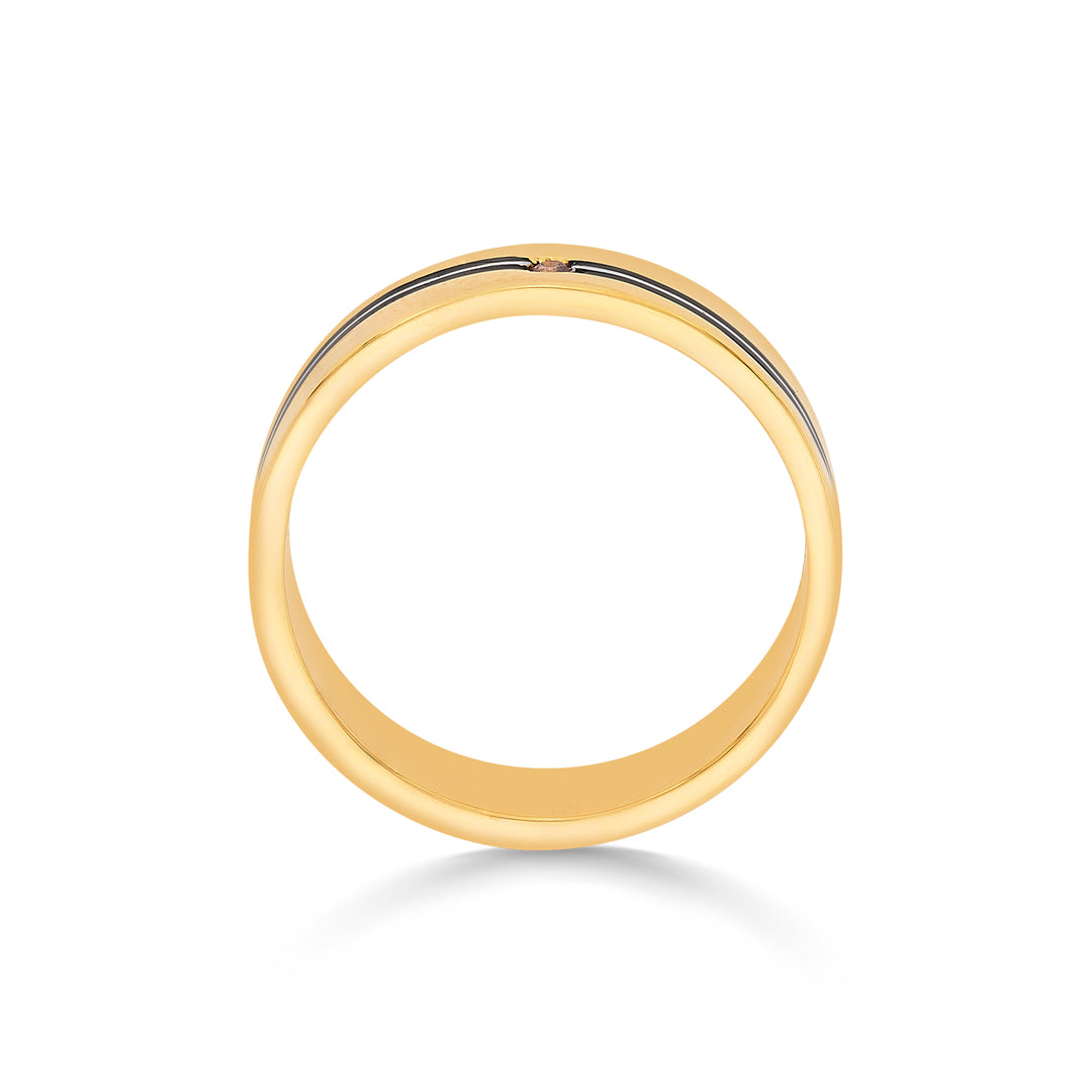 Midnight Line Gold Band Ring for Women