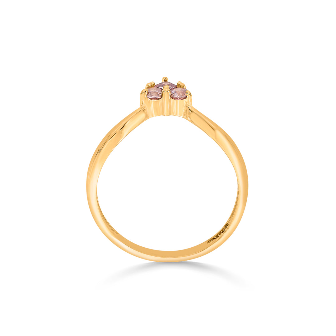 Rosé Heart Gold Heart Ring for Women