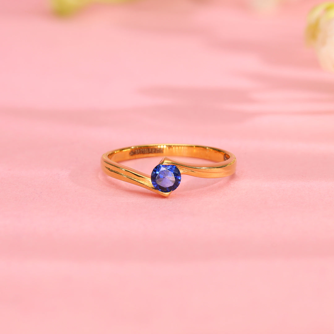 Azure Spark Gold Casual Ring for Women