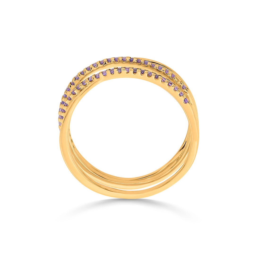 Velvet Harmony Gold Fashion Ring for Women