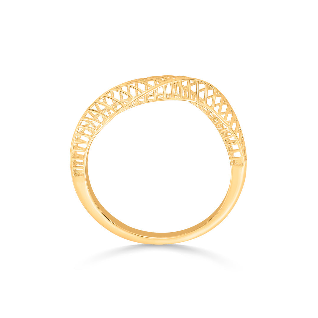 Wave Grace Gold Fashion Ring for Women