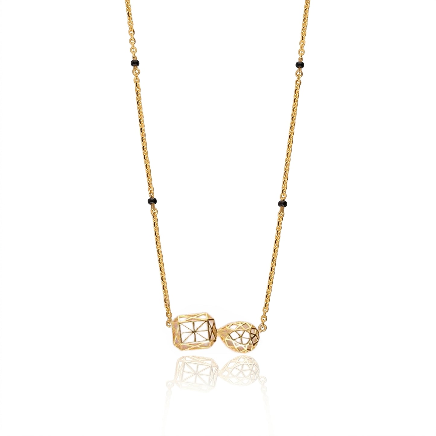 Mesh Geometry 9kt Diamond Mangalsutra