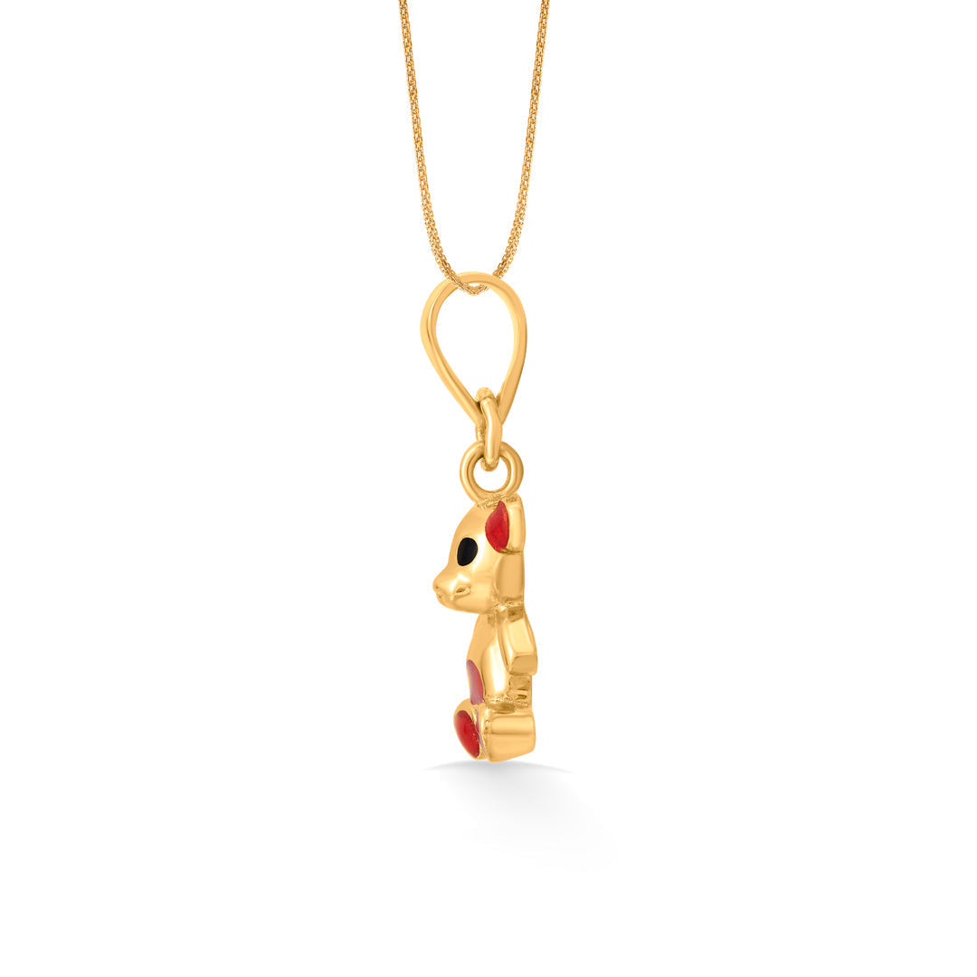 Teddy Love Gold Charm Pendant for Women