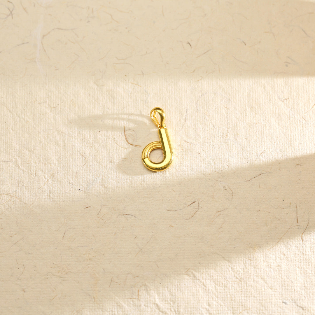 Dream D Gold Alphabet Pendant for Women