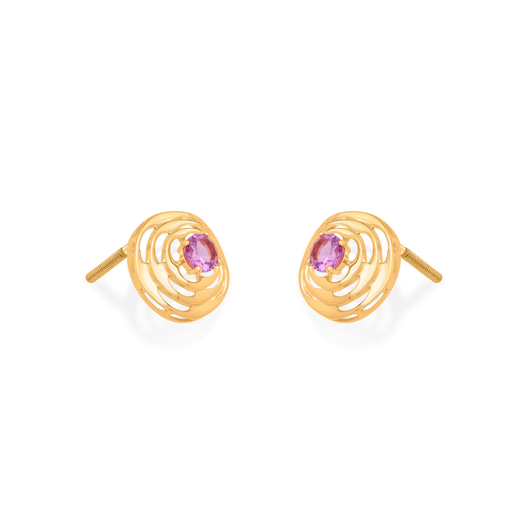 Amethyst Sun Gold Pendant Set for Women