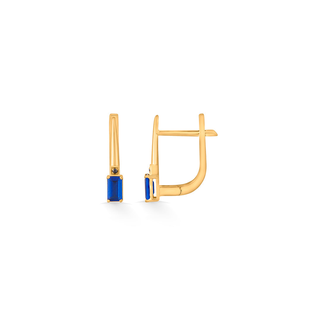 City Blue Gold Hoops & Huggies Earrings for Women
