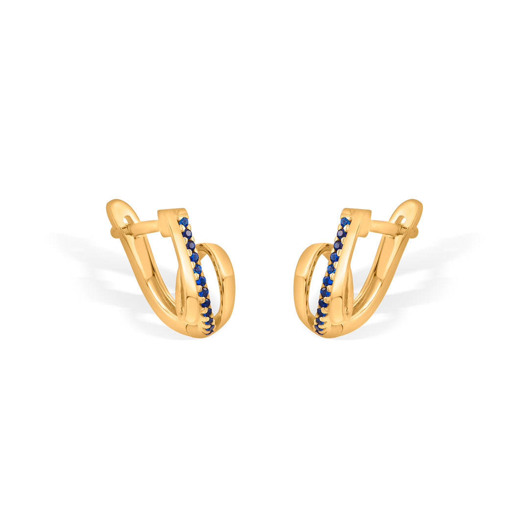 Night Spiral Gold Hoops & Huggies Earrings for Women