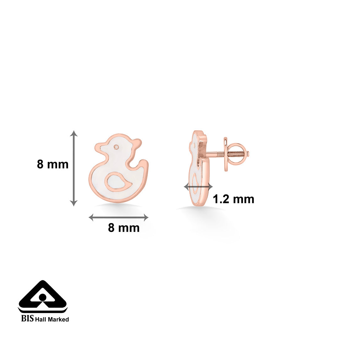 Happy Duck Gold Kids Stud Earrings