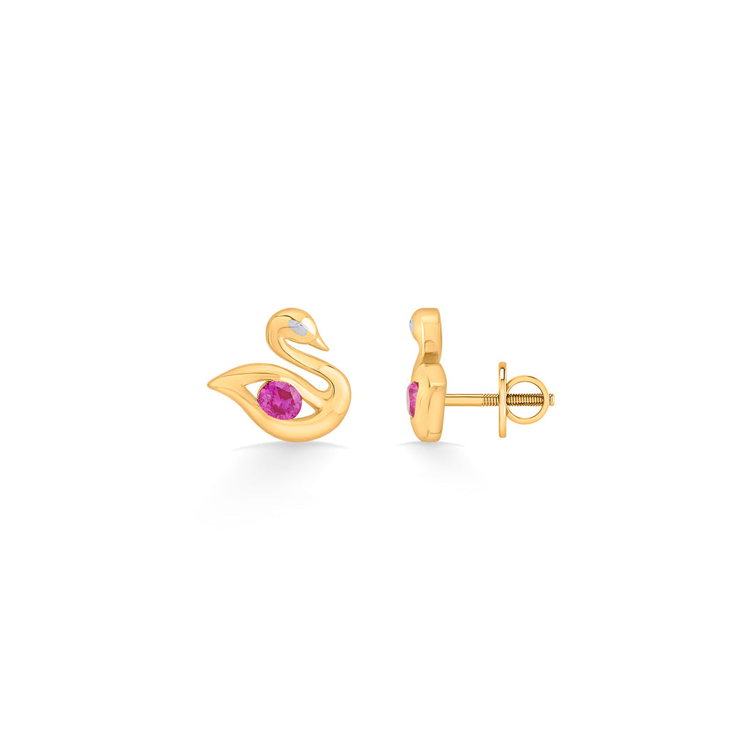 Whisper Wings Gold Stud Earrings for Women