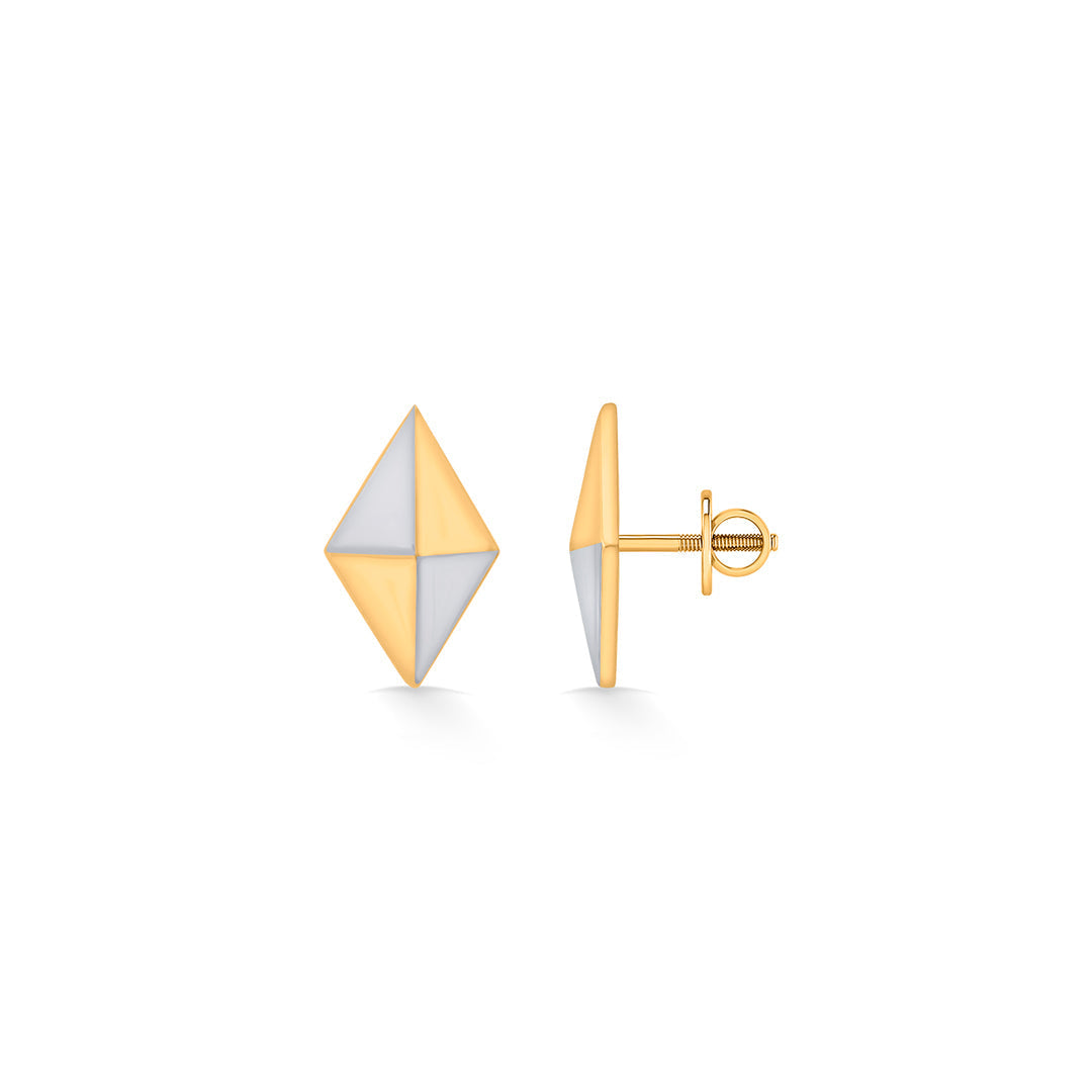 Quad Apex Gold Stud Earrings for Women