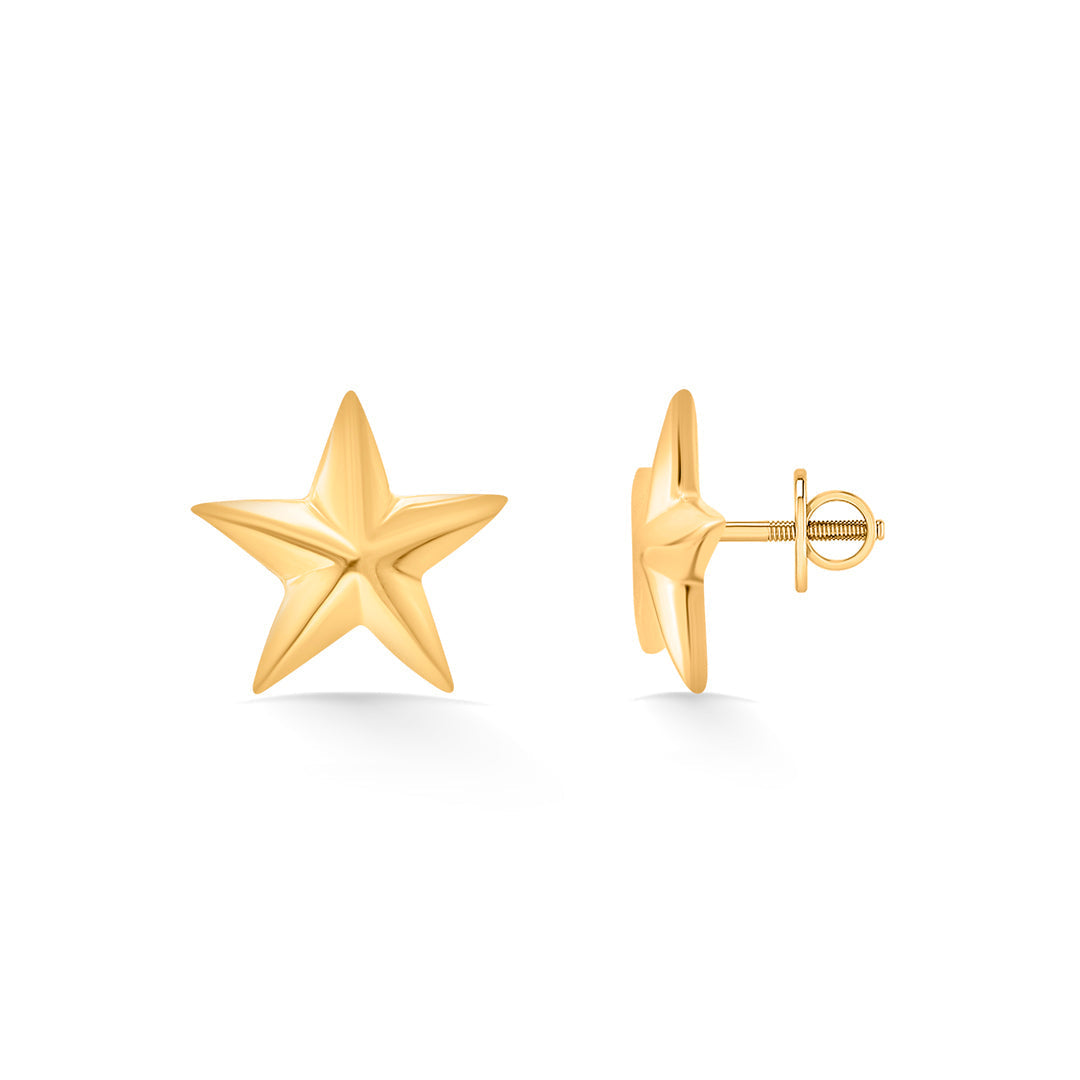 Orion Glow Gold Stud Earrings for Women