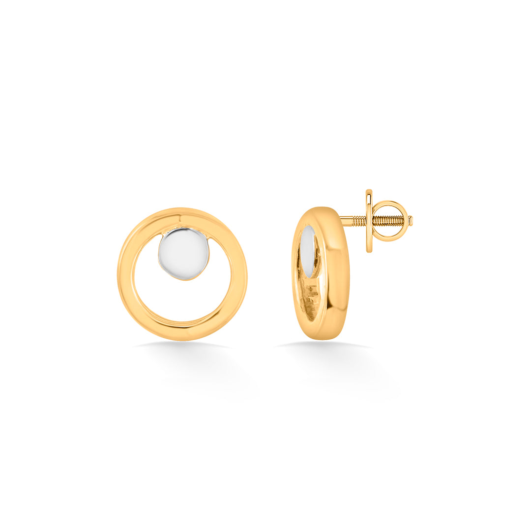 Soft Halo Gold Stud Earrings for Women