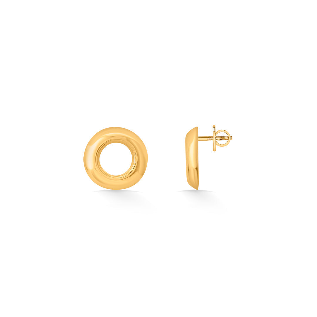 Cloud Halo Gold Stud Earrings for Women