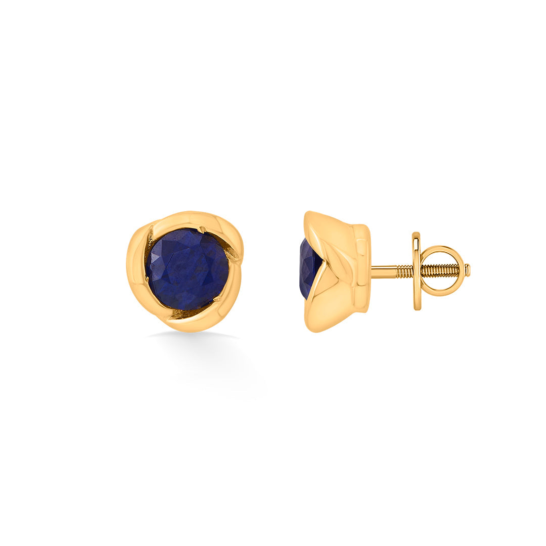 Ocean Gleam Gold Stud Earrings for Women