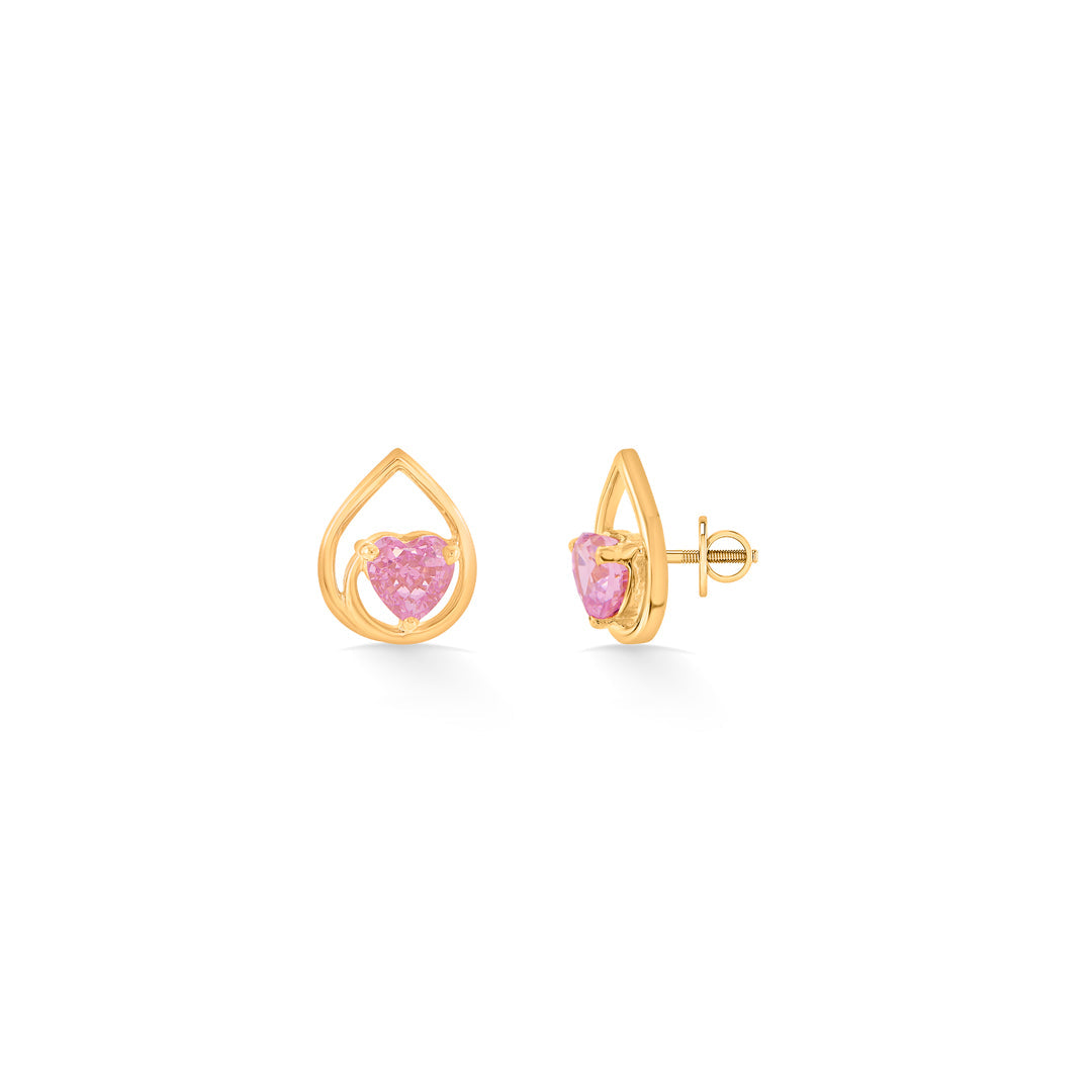 Blush Willow Gold Stud Earrings for Women