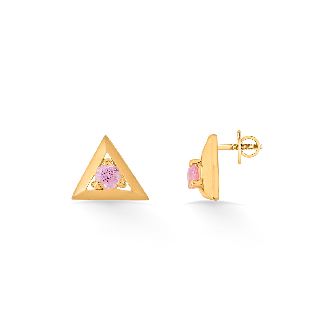 Prism Ray Gold Stud Earrings for Women