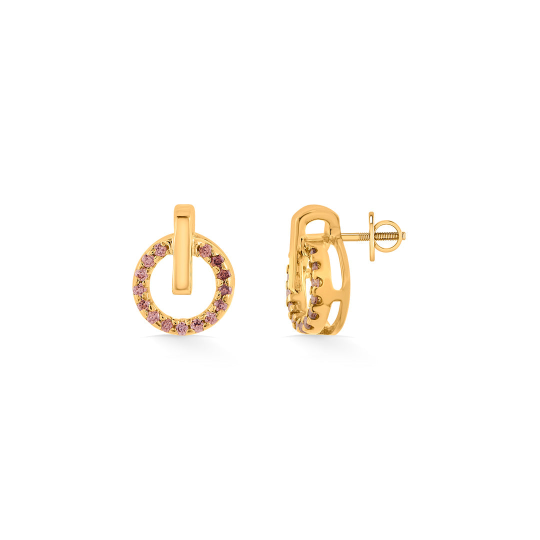 Angel Halo Gold Stud Earrings for Women
