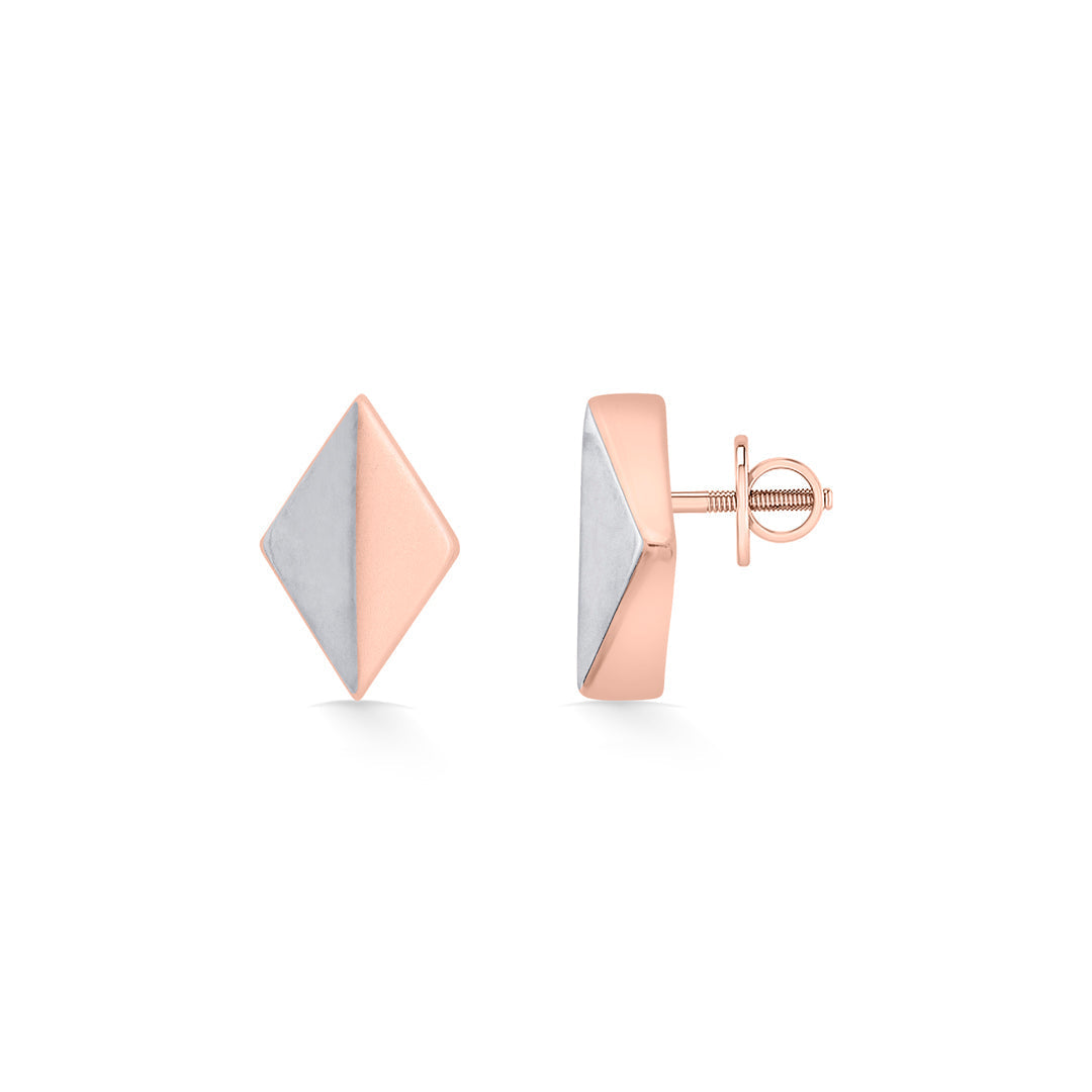 Rosé Fusion Gold Stud Earrings for Women