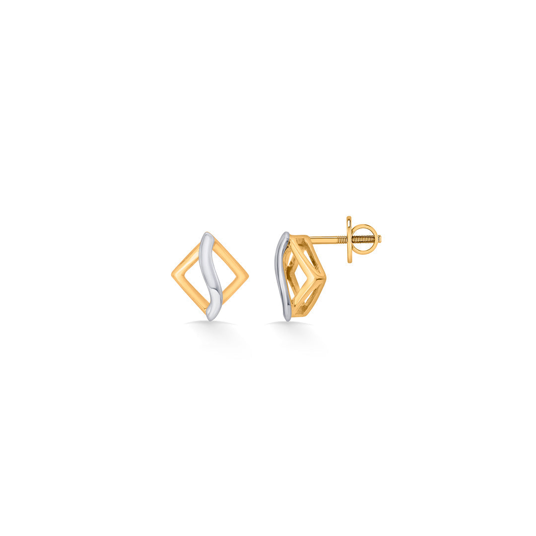 Art Twist Gold Stud Earrings for Women