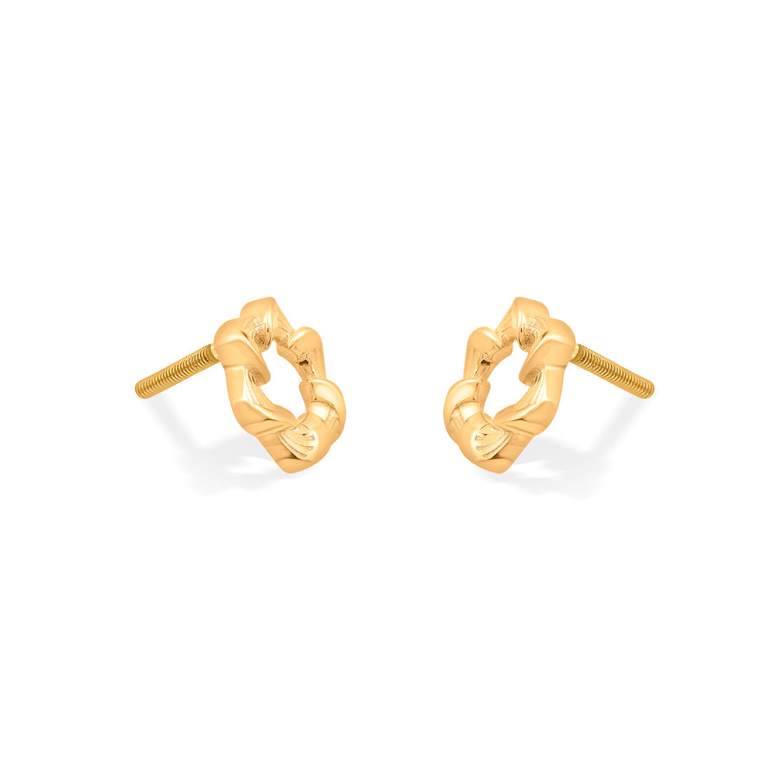 Geometric Bloom Gold Stud Earrings for Women