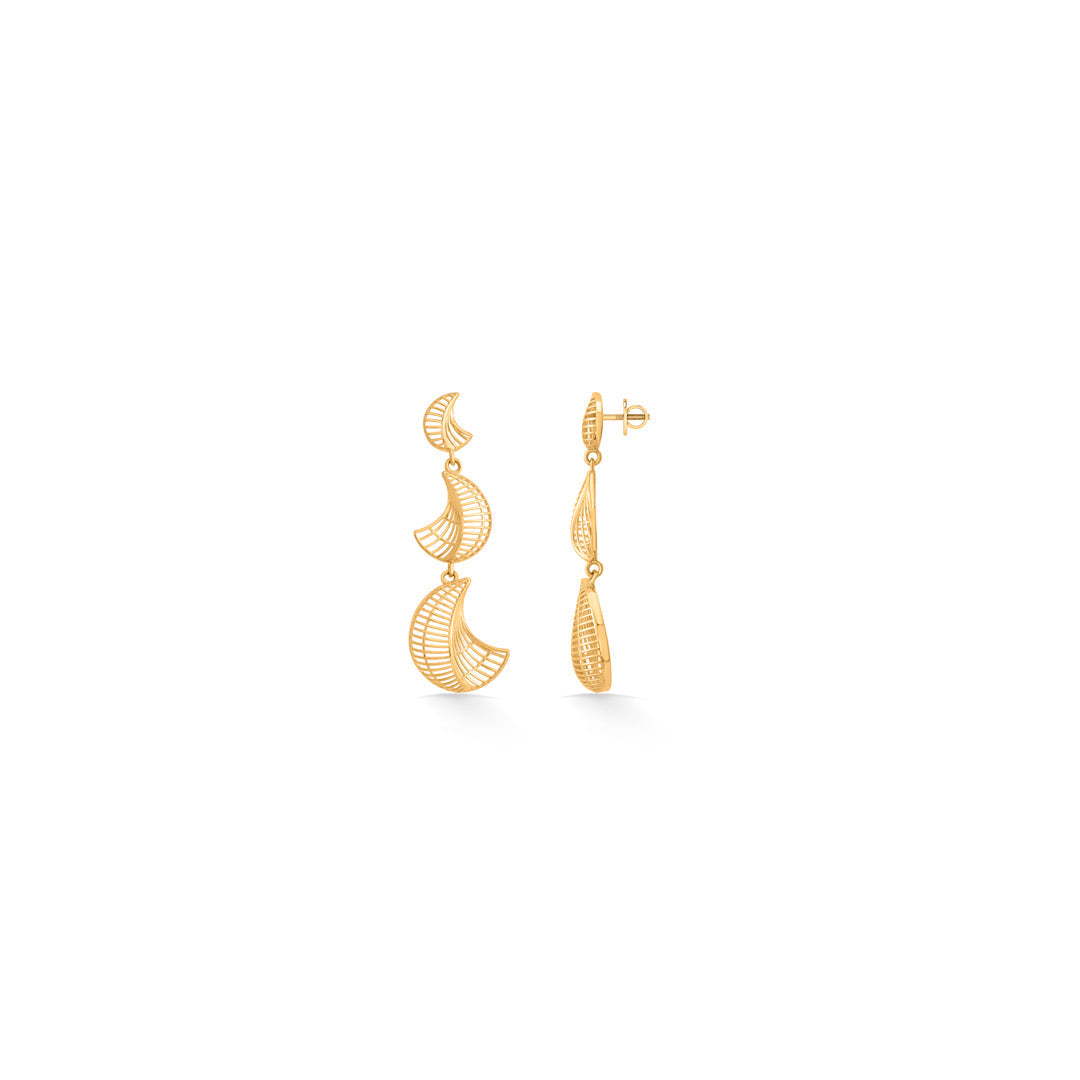 Lunar Weave Gold Drops & Danglers Earrings for Women