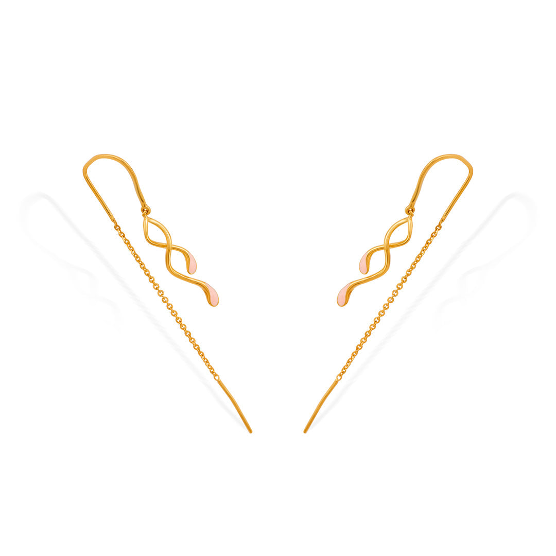 Vine Twist Gold Drops & Danglers Earrings for Women