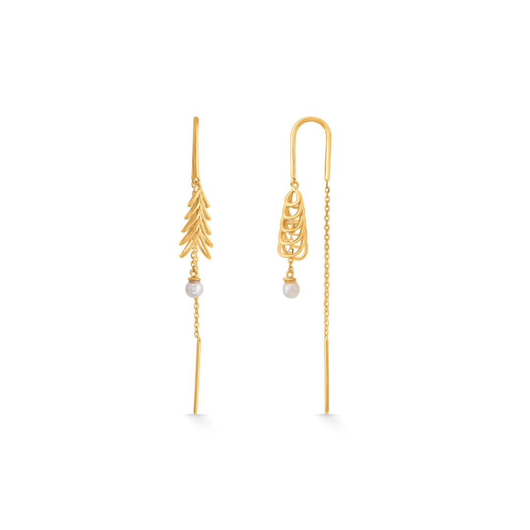 Fern Pearl Gold Drops & Danglers Earrings for Women