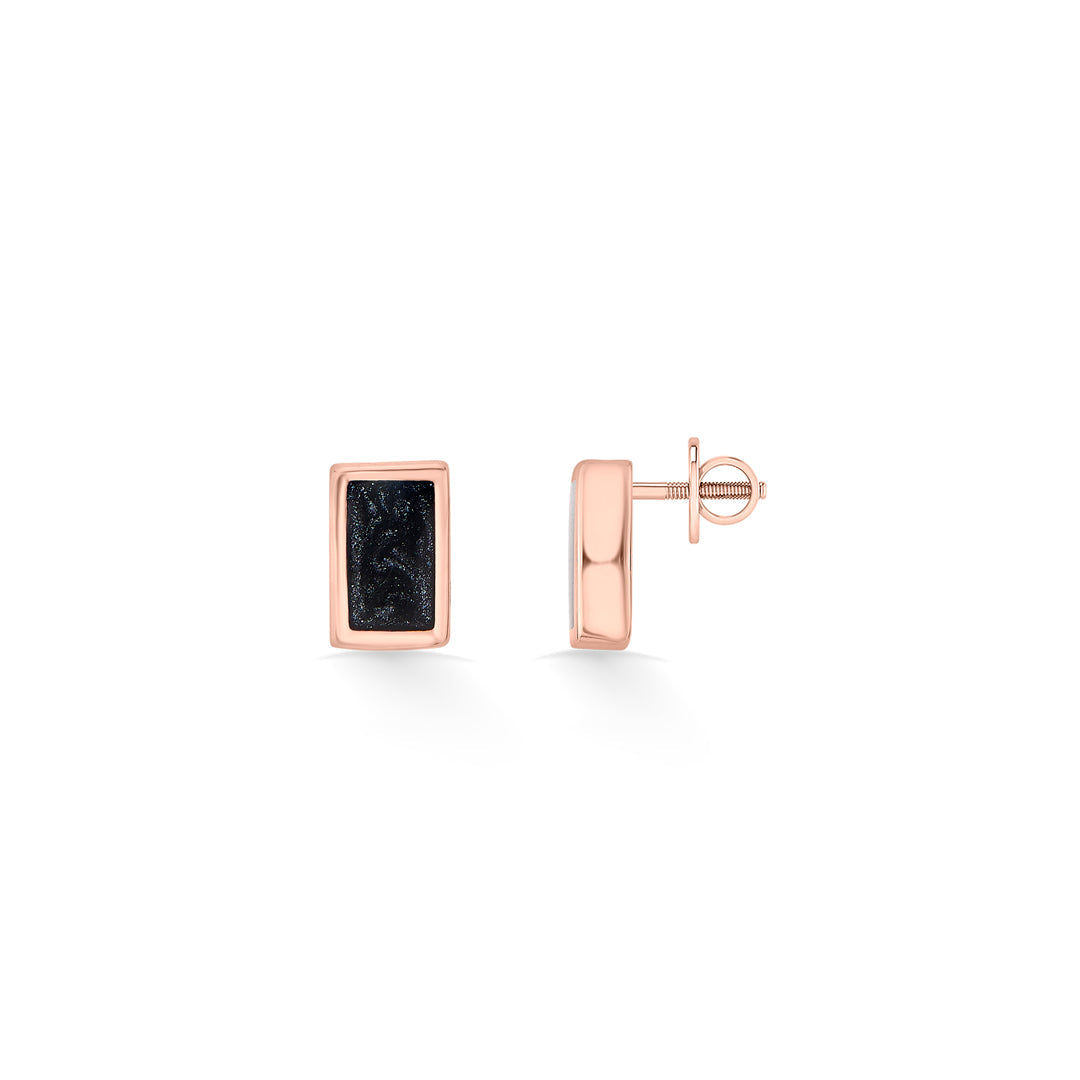 Noir Line Gold Stud Earrings for Women