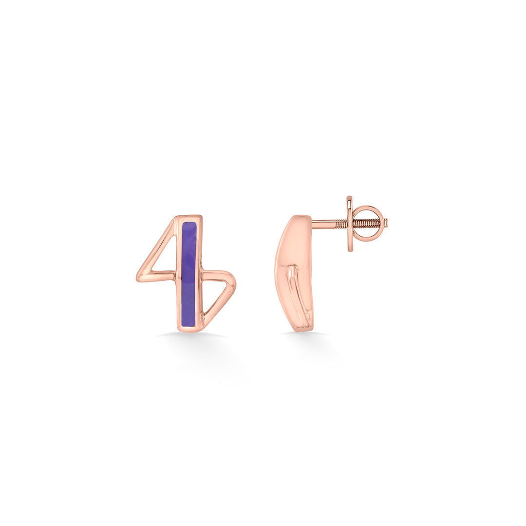 Sleek Lines Gold Stud Earrings for Women