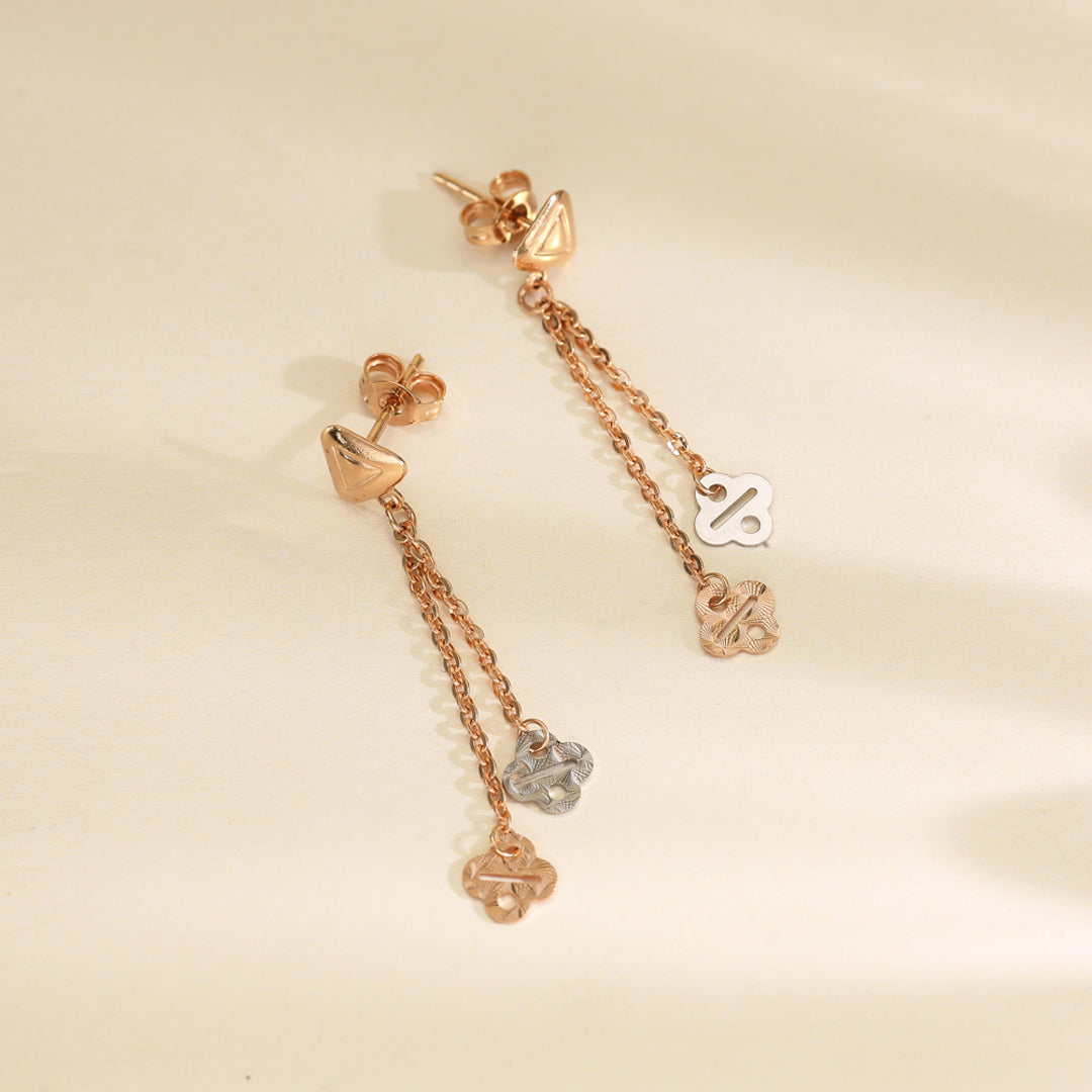 Rosé Chain Gold Drops & Danglers Earrings for Women