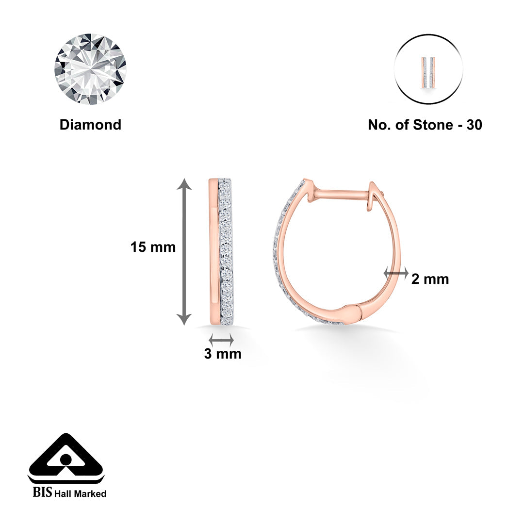 Dual Strand Diamond & Gold Hoops & Huggies Earrings for Women