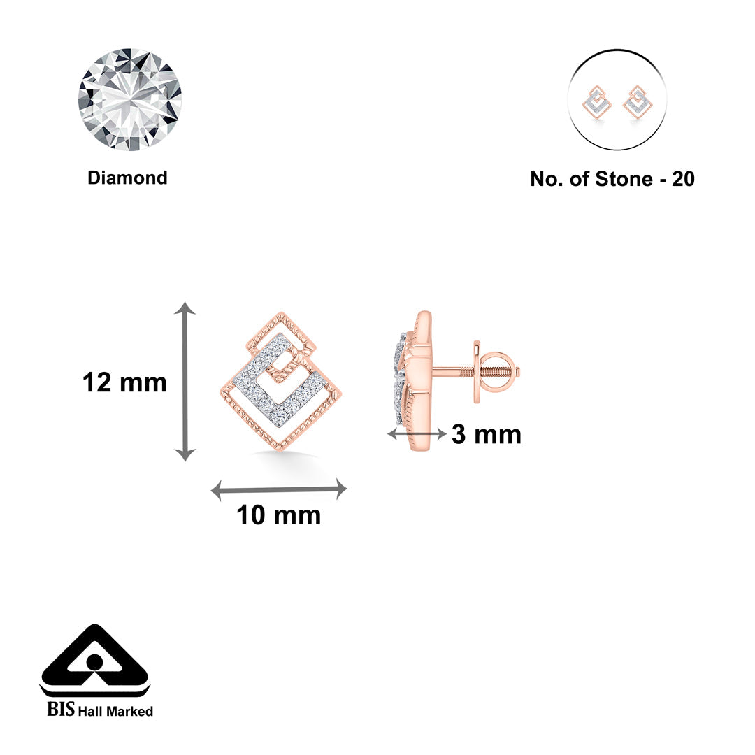 Prism Fusion Diamond & Gold Stud Earrings for Women