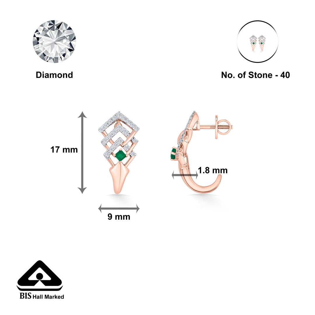 Emerald Path Diamond & Gold Hoops & Huggies Earrings for Women