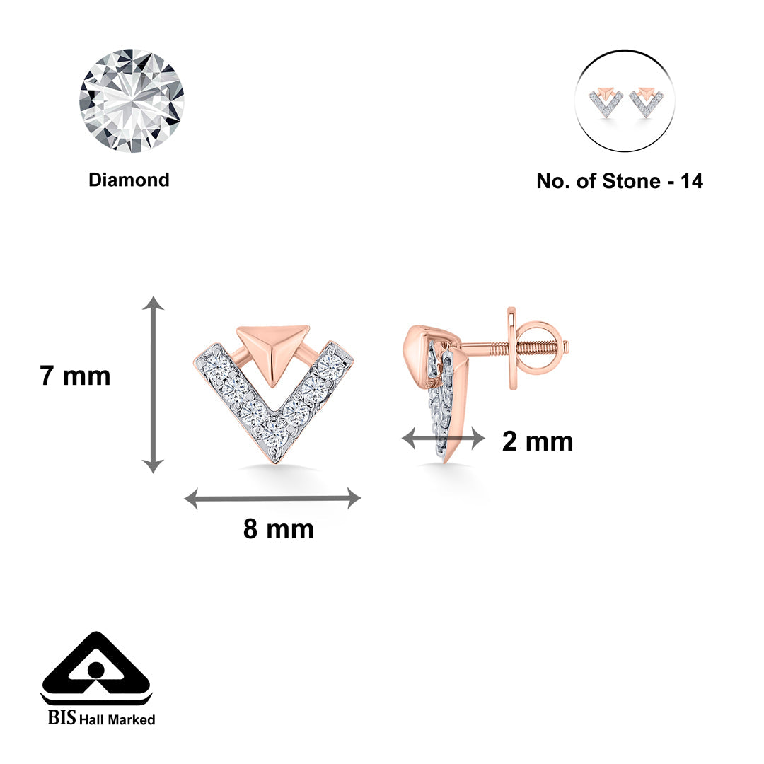Summit Gleam Diamond & Gold Stud Earrings for Women