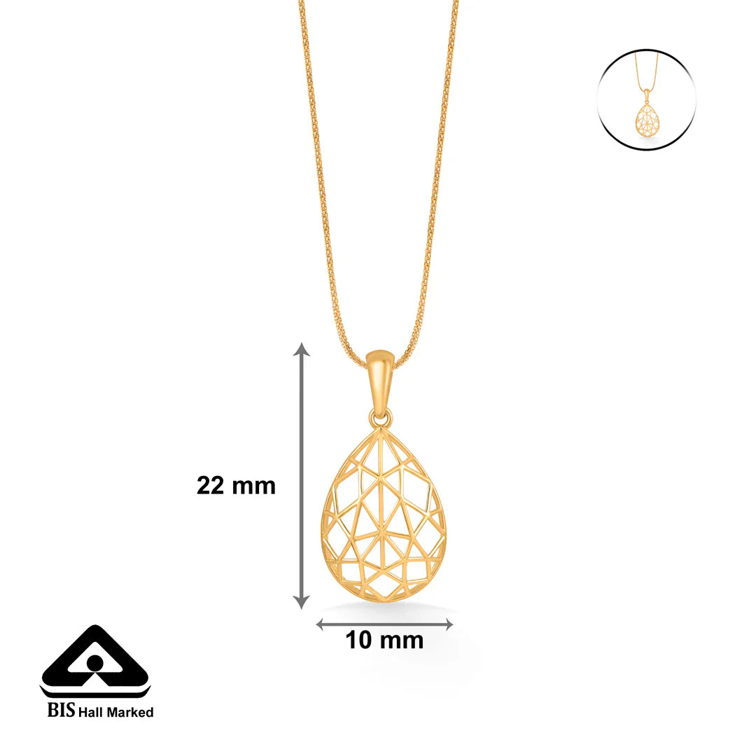 Spark Mesh Gold Pendant Set for Women
