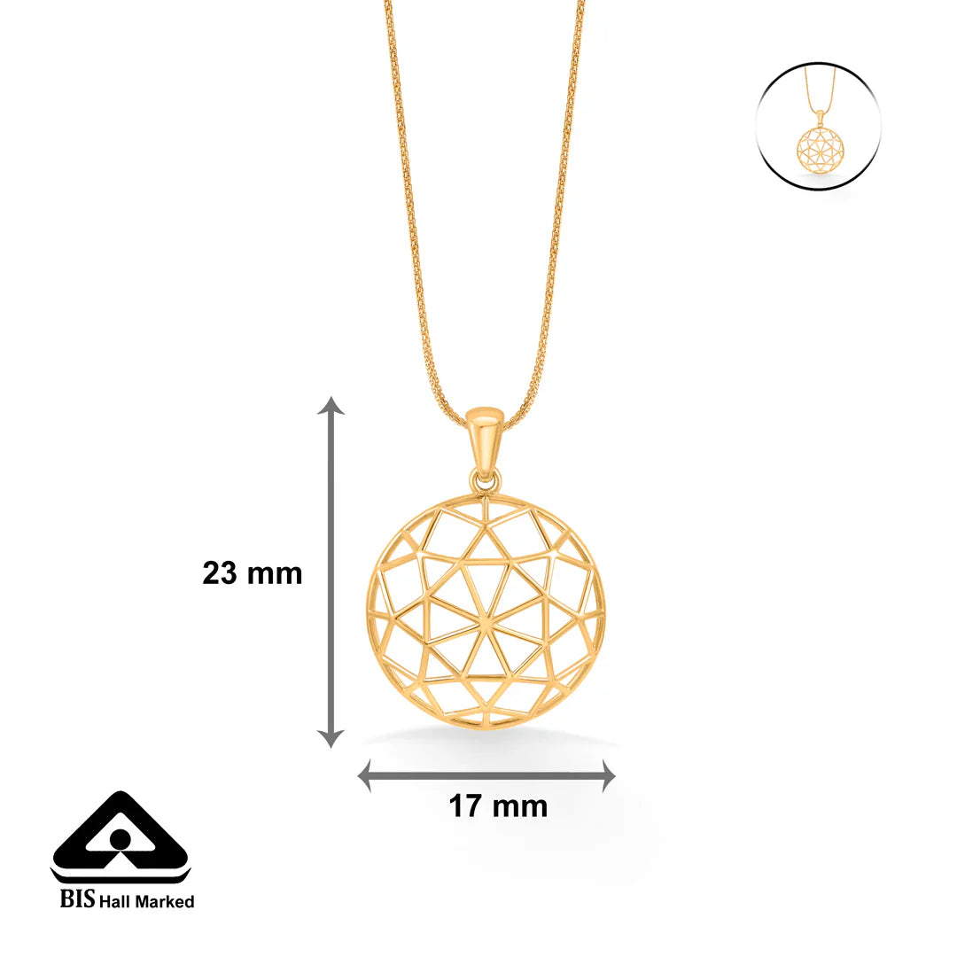 Luminous Halo Gold Pendant Set for Women