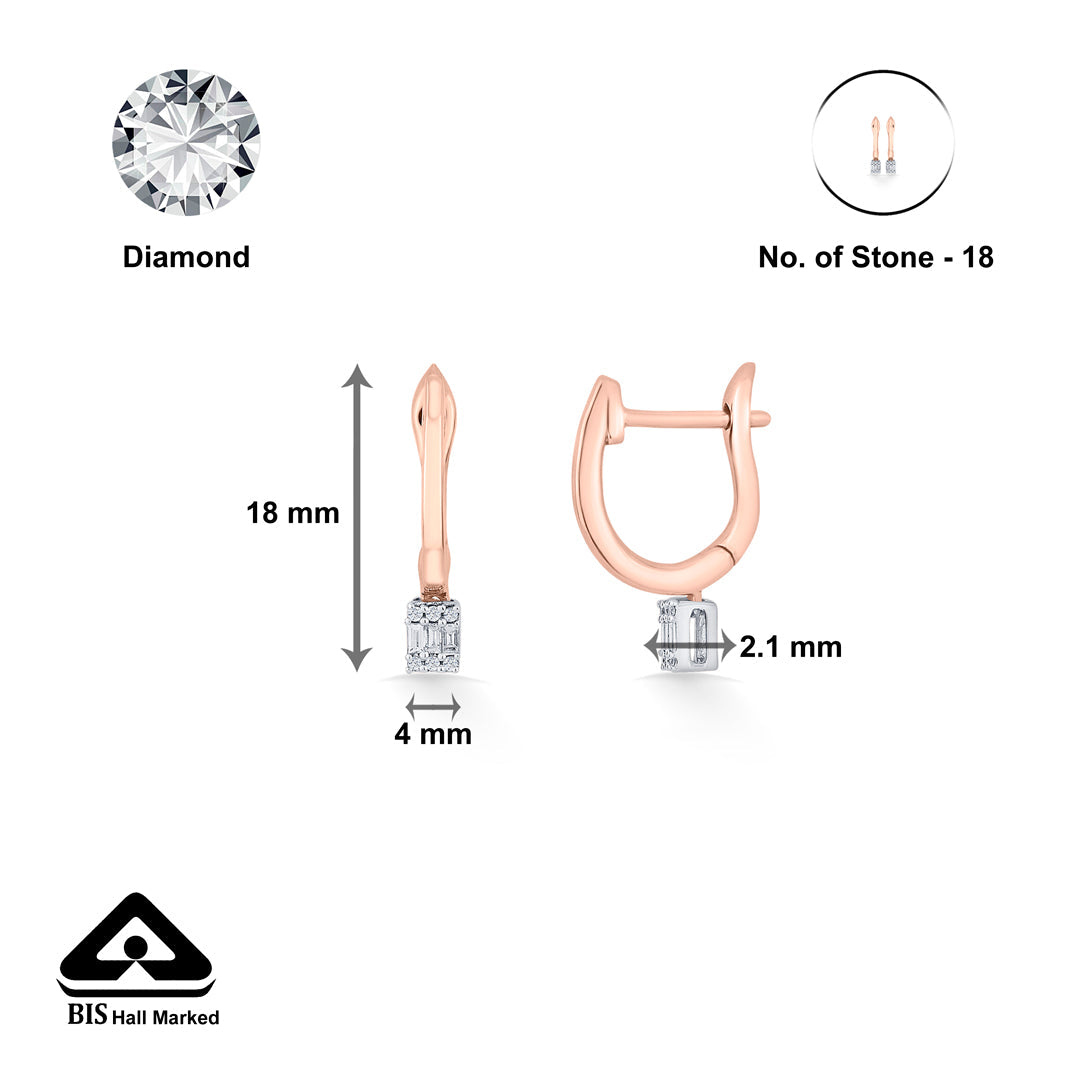 Spark Point Diamond & Gold Hoops & Huggies Earrings for Women