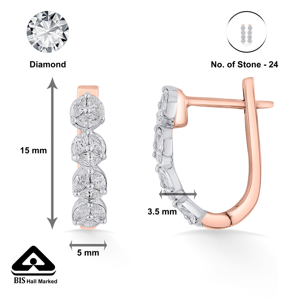 Layered Lustre Diamond & Gold Hoops & Huggies Earrings for Women
