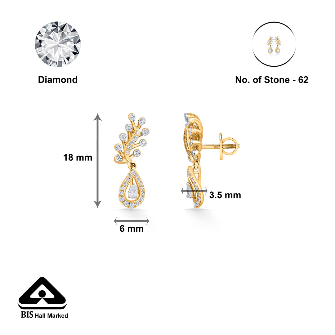 Luxe Drop Diamond & Gold Drops & Danglers Earrings for Women