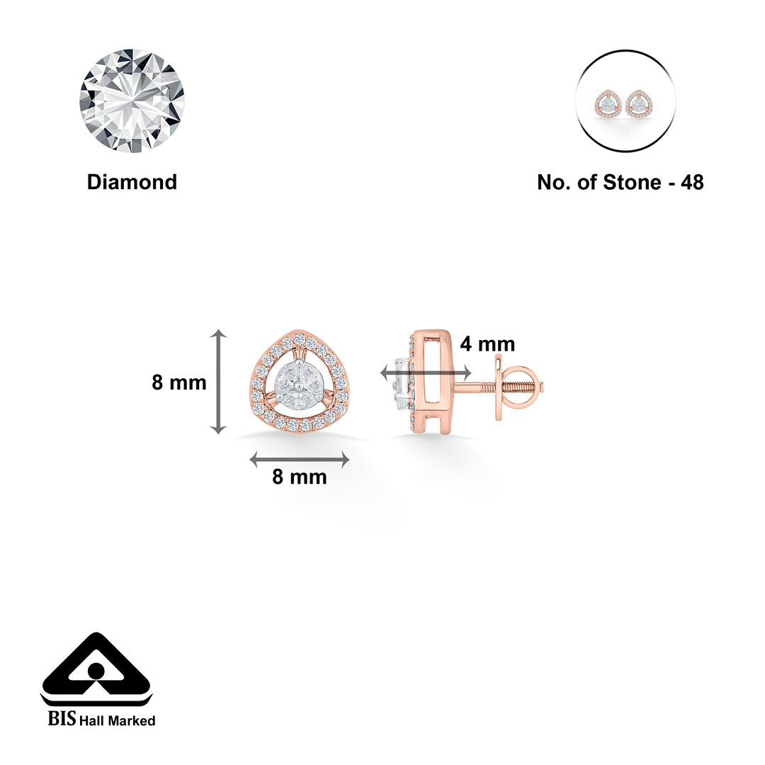 Cosmic Gleam Diamond & Gold Stud Earrings for Women